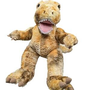 Build A Bear BAB Dinosaur T-Rex Gold Brown Stripes 17" Plush
